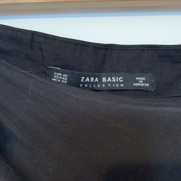 Zara black linen off the shoulder top - Picture 3 of 4